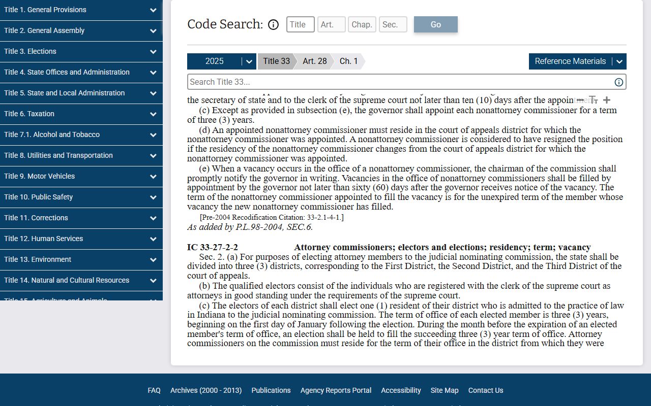 Jennings County court dockets circuit court jurisdiction statute
