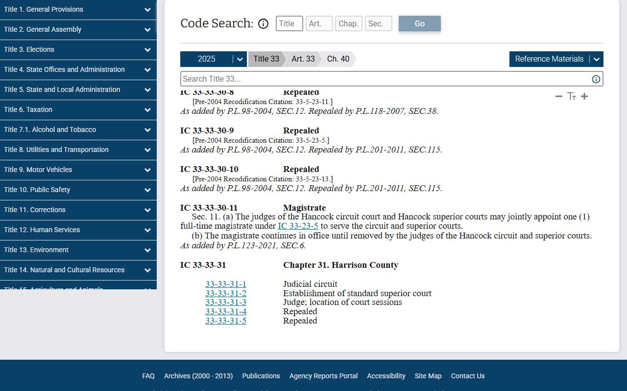 Jennings County court records Jennings County court provisions