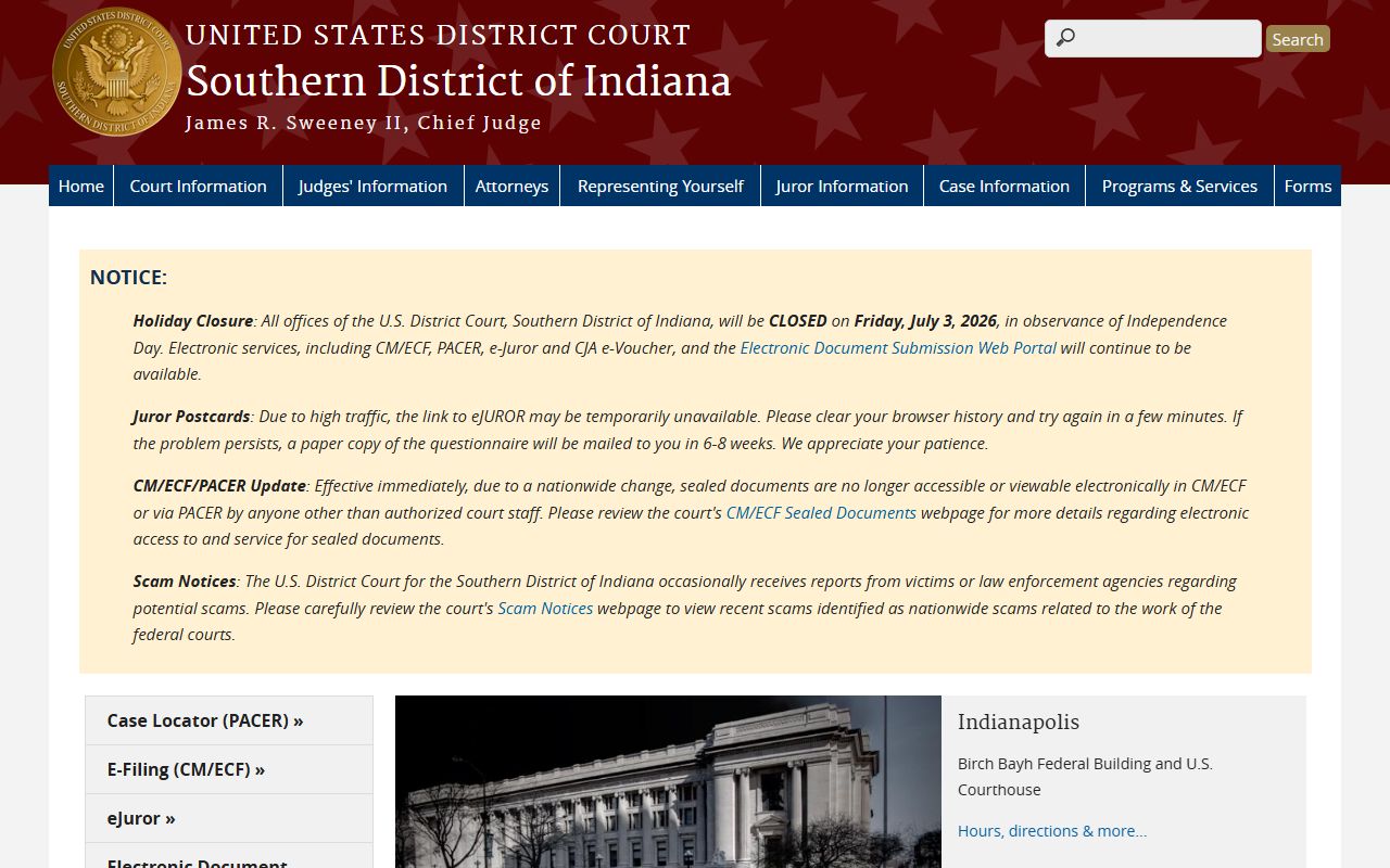 Jennings County Circuit Court records federal trial court source