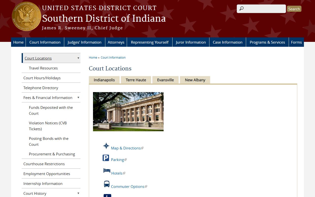 Jennings County Circuit Court records Southern District court locations