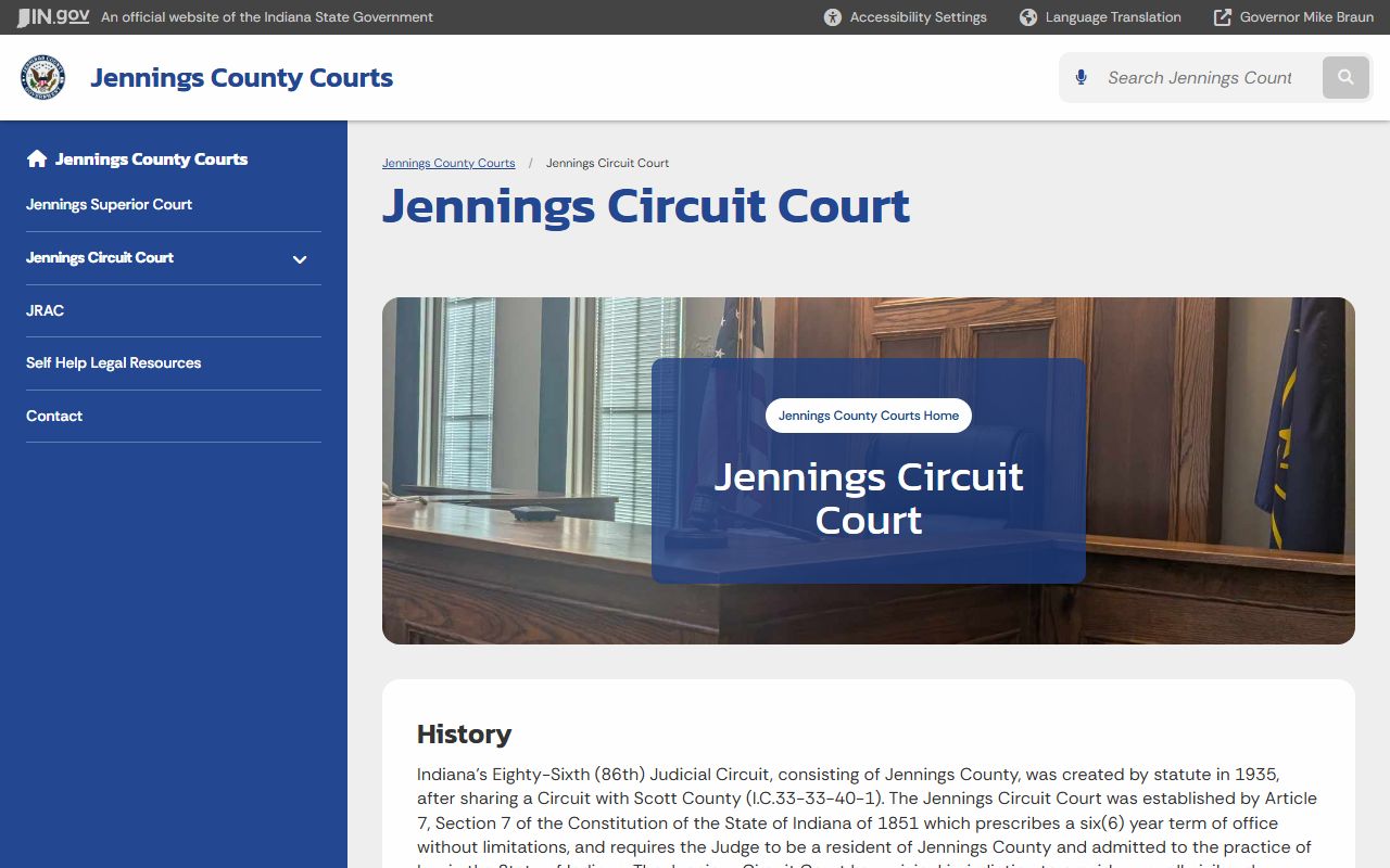 Jennings County court records Circuit Court official page
