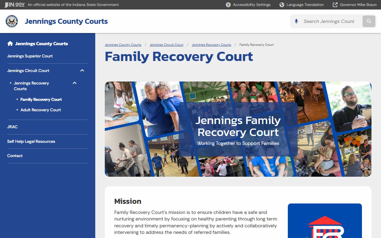 Jennings County probate records Family Recovery Court and CHINS jurisdiction context